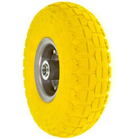 Ruota carrello gomma piena antiforatura 2 boccole poliuretano run flat ricambio