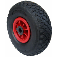 Ruota pneumatica mozzo in nylon 260x85 ricambio per carrello foro 20 mm