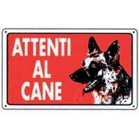 Targa segnaletica attenti al cane - Pp cm 20x30