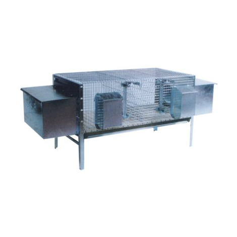 Gabbia conigli accessoriata omz - Acciaio zinc cm 160x50 h.cm 60