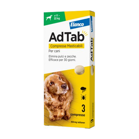 Antiparassitario adtab cani elanco - Kg 11/22 cf=pz 3