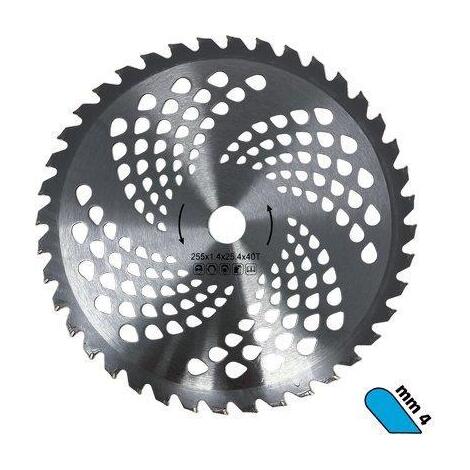 Disco  x  decespugliatore  al  tungsteno  stars - Acciaio  denti  40  d.mm  255  s.mm  2,0  widia  mm  4