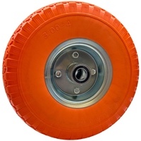 Ruota Arancio antiforatura di Ricambio per Carrello Ruota Piena 3.00-4 con Cuscinetto Foro diam 20 mm Misura Ruota 250x68 mm