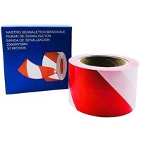 Nastro segnaletico 200 m x 7 cm in polietilene bianco e rosso