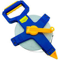 Rotella metrica in fibra di vetro resistente all'abrasione con impugnatura, manovella pieghevole e punta in plastica dura 50 mt