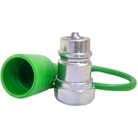 Innesto rapido a valvola da 1/2 maschio completo di tappo di protezione parapolvere verde made in Italy