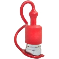 Innesto rapido a valvola da 1/2 maschio completo di tappo di protezione parapolvere rosso made in Italy