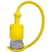 Innesto rapido a valvola da 1/2 maschio completo di tappo di protezione parapolvere giallo made in Italy