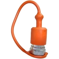 Innesto rapido a valvola da 1/2 maschio completo di tappo di protezione parapolvere arancione made in Italy