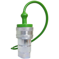 Innesto rapido a valvola da 1/2 femmina completo di tappo di protezione parapolvere verde made in Italy