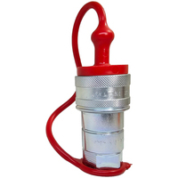 Innesto rapido a valvola da 1/2 femmina completo di tappo di protezione parapolvere rosso made in Italy