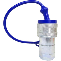 Innesto rapido a valvola da 1/2 femmina completo di tappo di protezione parapolvere blu made in Italy