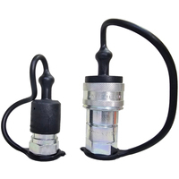 Kit innesti rapidi a valvola da 1/2 maschio e femmina completi di tappi di protezione parapolvere nero made in Italy