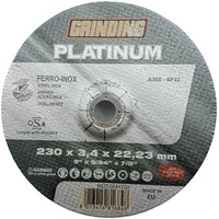 Disco  abrasivo  taglio  ferro  platinum  grinding - Mm  230x22,2  h.mm  3,4 centro depresso