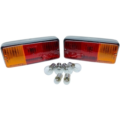 Kit Fanali dx e sx posteriori con luce targa per Trattori Carrelli Rimorchi Con lampadine
