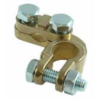 Morsetto batteria polarità negativa in ottone tipo alfa pesante sezione cavo fino a 120 mm²