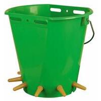 Secchio poppatoio in plastica per allattamento agnelli da 8 litri con 6 tettarelle