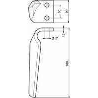 Dente DX adattabile CELLI, FALC, AGROMEC,MASCHIO, KVERNELAND-MALETTI, MASCHIO, MERITANO, MURATORI,ORTOLAN, RAU, SICMA, SPAPPERI, TORTELLA, VIGOLO