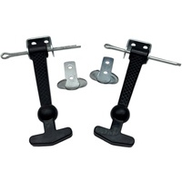 Kit tiranti aggancia cofano 145X53 mm tipo lungo completo di piastrine di attacco e occhielli