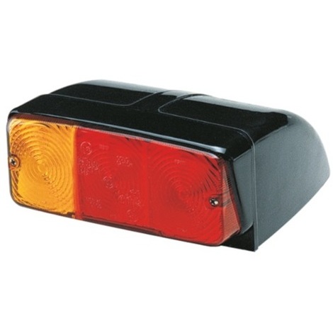 Fanale alogeno posteriore Sx con luce targa 160x70 mm completo di base inclinata SENZA LAMPADINE