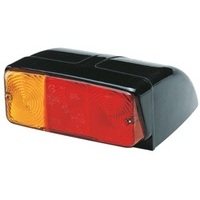 Fanale alogeno posteriore Sx con luce targa 160x70 mm completo di base inclinata SENZA LAMPADINE