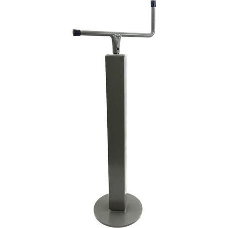 Servotimone per rimorchi agricoli con manovella superiore Corsa Vite 210 mm Tubo esterno: 40x40 mm, altezza totale 532 mm. Portata statica massima 200 Kg