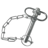 Spina d'attacco attrezzo diametro 25 mm lunghezza 165 mm con catenella e spina a scatto