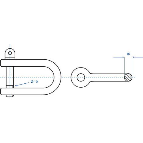 Grillo dritto con perno ad occhio circolare da 7/16