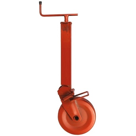 Servotimone a ruota sezione tubo tondo 70 mm allungamento 300 mm ruota in ferro 275x70 mm