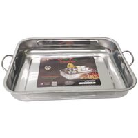 TEGLIA DA FORNO IN ACCIAIO INOX 18/C RETTANGOLARE 35x26