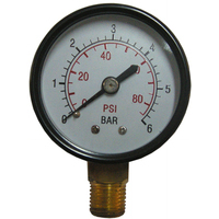 0 - 6 bar - 1/4? - diam. 50 mm - manometro a secco per misurazione pressione