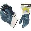 Guanto  nbr  blu  hand - Tela  cotone  bianco  +  manichetta  10
