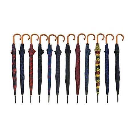 Ombrello  pioggia  golf  scozzese - Pl/metallo  8  stecche  automatico  cm  134