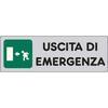 Targa  segnaletica  adesiva  uscita  emergenza  sx - Vinile  cm  15x5