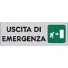 Targa  segnaletica  adesiva  uscita  emergenza  dx - Vinile  cm  15x5