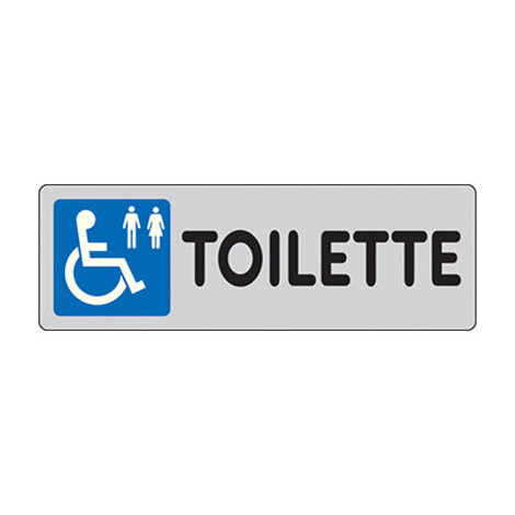 Targa  segnaletica  adesiva  toilette  disabili - Vinile  cm  15x5