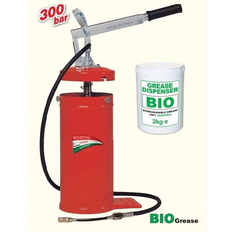 KIT POMPA EURO LUBB 300BAR CON FUSTINO BIO GREASE 2KG.