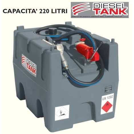 DIESEL TANK CISTERNA TRASPORTO DIESEL/BIODIESEL DA 220 LT PER POMPA MANUALE 245lt/min