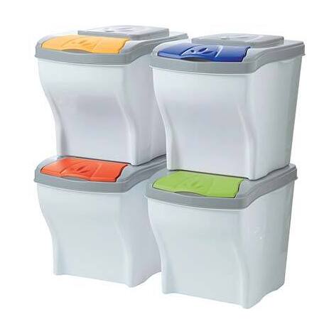 Pattumiera  immondizia  poker  set  bama - Colori  mix  lt  20  cm  40x28  h.cm  31  cf=pz  4