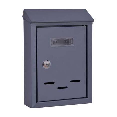 Cassetta  posta  tradizione  +  cilindro  mini - Acciaio  vern  grigio  175x50  h  260