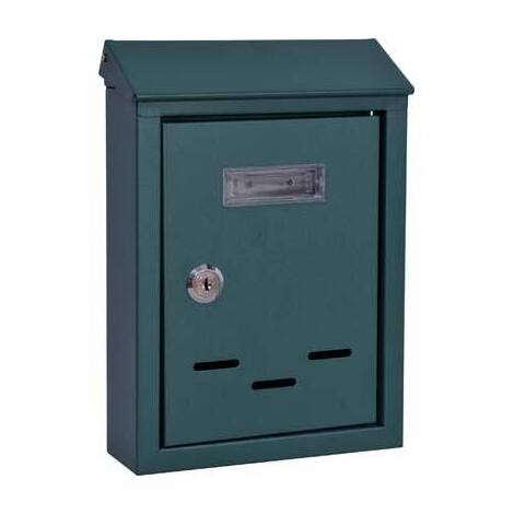 Cassetta  posta  tradizione  +  cilindro  mini - Acciaio  vern  verde  175x50  h  260