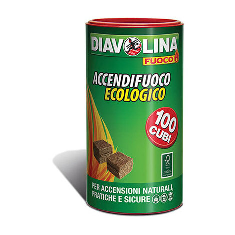 Accendifuoco  ecologico  100  diavolina  fuoco - Cubetti  100