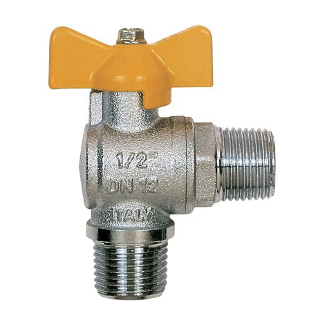 Valvola sfera gas a squadra 060 itap - Ottone nichelato 1/2m