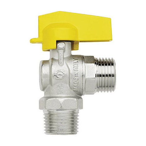 Valvola  sfera  gas  a  squadra  futurgas  fiv - Ottone  nichelato  1/2m