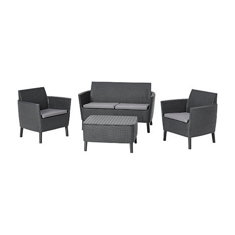 Set  rattan  salemo  lounge  keter - Pp  graphite  cf=pz  4  +  cuscini