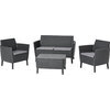 Set  rattan  salemo  lounge  keter - Pp  graphite  cf=pz  4  +  cuscini