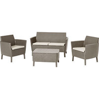 Set  rattan  salemo  lounge  keter - Pp  cappuccino  cf=pz  4  +  cuscini