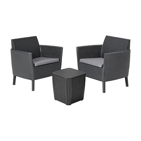 Set  rattan  salemo  balcony  keter - Pp  graphite  cf=pz  3  +  cuscini