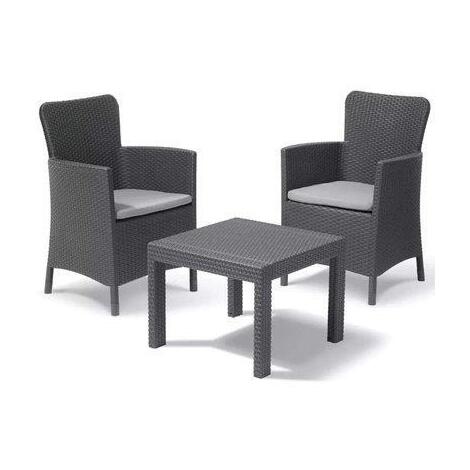 Set  rattan  salvador  balcony  keter - Pp  graphite  cf=pz  3  +  cuscini