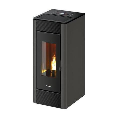 Stufa  pellet  indaco  freepoint - Antracite  kw  10,5  canalizzata  mm  540x540  h.mm  1005